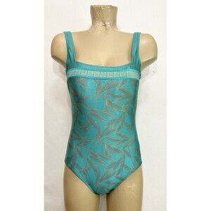 Gottex Swimsuit Size 10 38 D Bathing Suit One Piece Green Gold Swim Suit